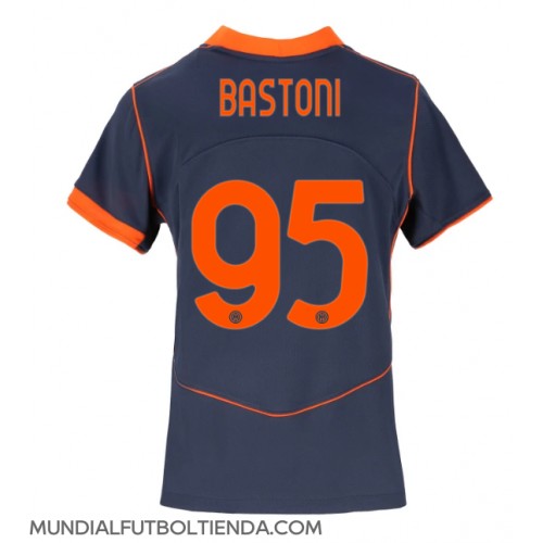 Camiseta Inter Milan Alessandro Bastoni #95 Tercera Equipación Replica 2025-26 para mujer mangas cortas